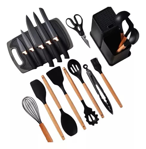 Kit Completo de Utensílios de Cozinha Luxo – 19 Peças