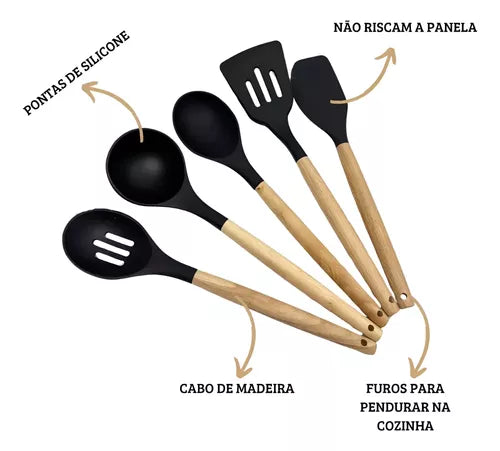 Kit Completo de Utensílios de Cozinha Luxo – 19 Peças